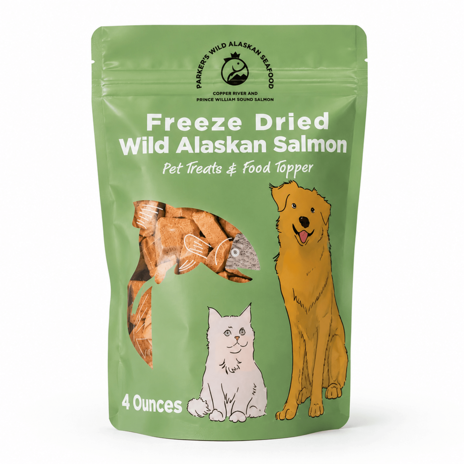 Freeze Dried Wild Alaskan Salmon Pet Treats - Parker's Wild Alaskan Seafood