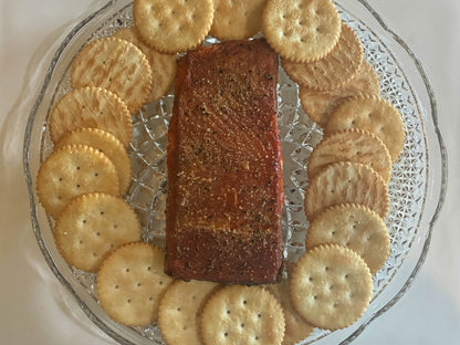 Lemon pepper smoked Copper River sockeye salmon fillet, wild-caught in Alaska